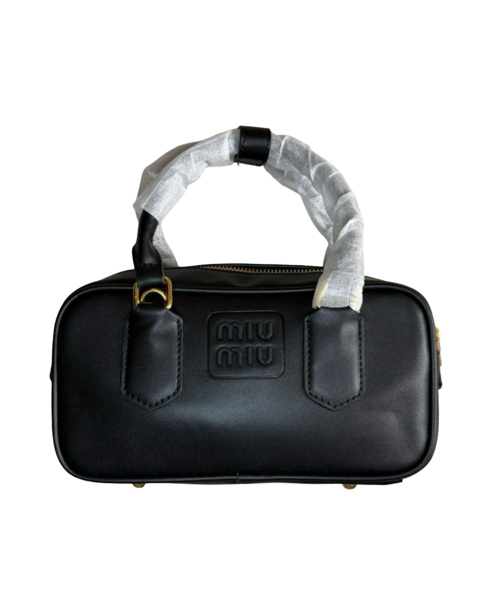 MIUMIU ARCADIE LEATHER IN BLACK